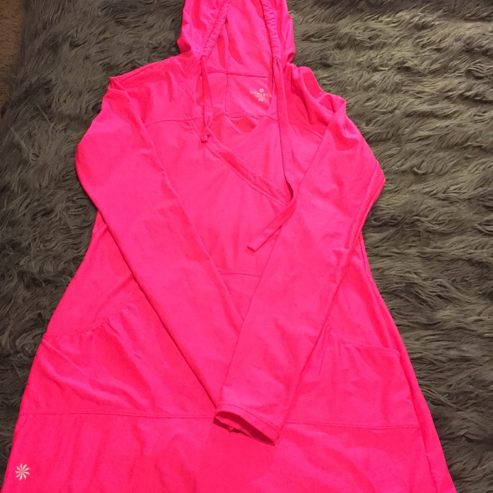 Athleta hot pink hoodie dress